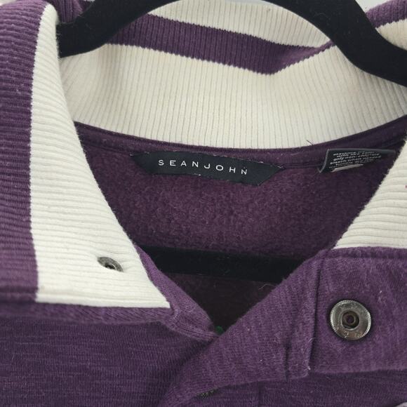 Sean John Letterman Jacket Mens XL Purple Varsity Button Up SJ Streetwear Retro - Picture 5 of 8
